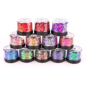 72 Colors Mixed Glitter Sequins Set Color Shifting Change Chameleon Chunky Glitter For Resin Tumblers Face Festival Decor