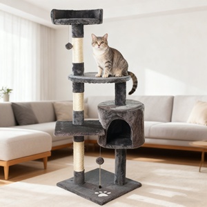 <span class=keywords><strong>Rascador</strong></span> para Gatos Pequeños, Clásico, Negro, Ecológico, Hecho de Madera, Empaquetado en Cartón - Product Image 1