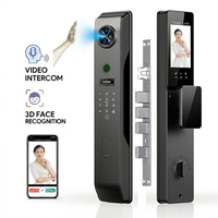 Serrure de porte numérique intelligente avec reconnaissance d'empreintes digitales 3D, mot de passe, reconnaissance de veine palmaire, interphone vidéo, WiFi Tuya, étanche, avec caméra