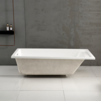 Baignoire à encastrer rectangulaire moderne pour intérieur/extérieur, choix durable, en acrylique blanc/noir, facile à nettoyer, SPA pour adultes