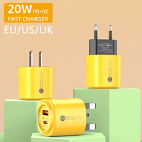 Adaptateur secteur USB-C universel à double port PD 20W QC 3.0 Mini USB a TYPE-C chargeur de voyage mural HC43
