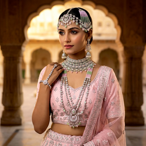 Elegant High Quality Gold Plated Bridal Engagement Wedding Anniversary Party Gift Ethnic Fashion Rhodium Plated Jewelry <b>Set</b> - Product Image 1