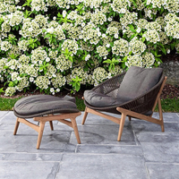 Ensemble de canapé en rotin tressé pour l'extérieur, style nordique, avec table basse et fauteuil individuel, caractéristiques amovibles/remplaçables