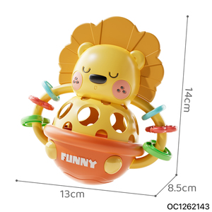 Adorable jouet <span class=keywords><strong>à</strong></span> <span class=keywords><strong>bascule</strong></span> en forme de <span class=keywords><strong>lion</strong></span> de dessin animé, hochet en caoutchouc souple <span class=keywords><strong>à</strong></span> main, boule <span class=keywords><strong>à</strong></span> agiter en plastique pour nouveau-né - Product Image 5