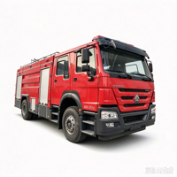 HOWO Truk Pemadam Kebakaran Single Axle Double Cab dengan Pompa Pemadam Kebakaran untuk Penyelamatan Kebakaran Industri, Harga Grosir Truk Pemadam Kebakaran