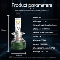 Xenplus CA7 50000LM Super Lumineux 110W Haute Puissance 6500K 3570 Chip H4 H7 9005 Phare LED pour Kit d'Éclairage Automobile à Lentille de Projecteur