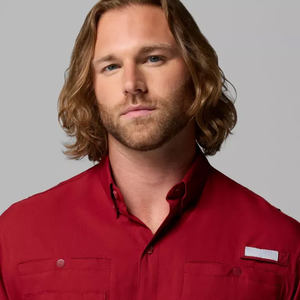 เสื้อเชิ้ตตกปลาพิมพ์ลายฮาวายแบบมีฮู้ดติดกระดุม น้ำหนักเบา ระบายอากาศได้ดี ลายปลาทูน่าสดใส สไตล์บาหลี ป้องกันรังสียูวี - Product Image 5