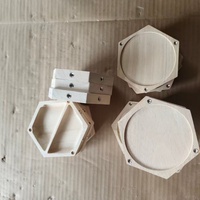 Boîte de rangement ronde en bois massif de frêne, durable, gravée, avec double compartiment, base en bois, blanc brut, personnalisable, pour projets DIY