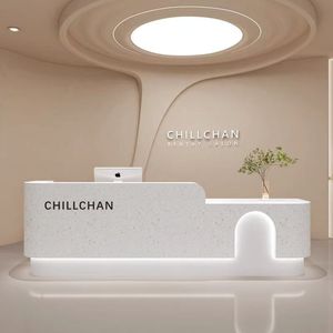 2025 Best Selling Custom Reception Desk Beauty Salon Counter Small Reception <b>Table</b> <b>Nail</b> Salon Circular Reception Desk - Product Image 4