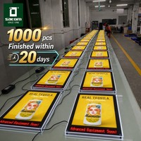 Papan Tanda LED Backlit Bingkai Akrilik Ultra Tipis Grosir dengan Teks Bergulir