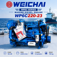 Moteur diesel SCDC Weichai WP6C Série WP6C220-23 162KW à haute performance turbocompressée et refroidie par air pour la propulsion marine
