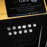 Pierres en vrac de moissanite blanche créée en laboratoire Goldleaf GRA, taille ronde, couleur VVS DEF GH, 3-10 mm, prix usine