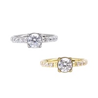 Cincin Hidung Titanium G23 Bulat Berhiaskan Zirkon dengan Engsel Bertabur Zirkon, Cincin Hidung Model Prong Setting Trendi