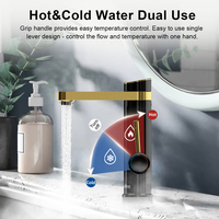 Robinet d'eau chaude instantanée Briwellna 3,2 kW, robinet chauffant électrique avec bec de 120 degrés, à un seul trou, en plastique, pour cuisine et salle de bain
