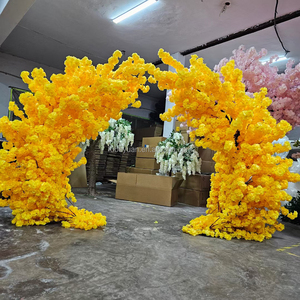 Arco de Flores Artificiales de Seda Blanca Curvo y Abierto con Diseño de Arco <span class=keywords><strong>Doble</strong></span> para Decoración de Bodas - Product Image 3