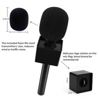 2 in 1 Mic Flag Logo Box Mikrofon Genggam Adaptor Holder Tongkat Mikrofon untuk Rode DJI Interview Go Mic Foam Windscreen
