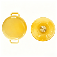 Four à pain en fonte émaillée jaune, cloche à pain rond à levain avec couvercle bombé, vente en gros