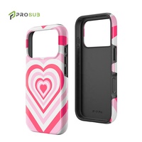 Coque de téléphone portable Prosub 3D Sublimation Blank 2-en-1 TPU+PC écologique brillante antichoc protection 360° impression DIY pour 17 modèles de téléphones portables