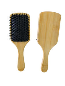 Peigne carré en bambou pour <span class=keywords><strong>la</strong></span> maison avec coussin d'air et poils de sanglier naturels, portable, plus de 20 cm, pour coiffure et massage, modèle Kft-5 - Product Image 4