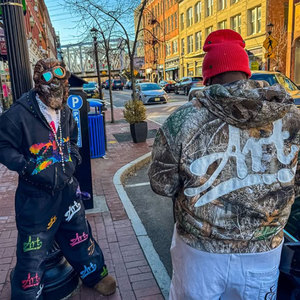 Felpa pesante con Zip tagliata e cucire da uomo oversize 450gsm Camo vero albero su tutta la stampa digitale felpa con cappuccio ricamata 3d - Product Image 3