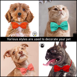 Cross-border New Solid Color Polyester Winter Classic Pet Bow for <b>Dogs</b> Adjustable Universal Color - Product Image 3
