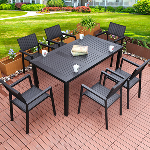 UPTOP – ensemble <span class=keywords><strong>de</strong></span> Table à manger <span class=keywords><strong>en</strong></span> <span class=keywords><strong>plastique</strong></span> et bois, facile à <span class=keywords><strong>nettoyer</strong></span> par tous les temps, Tables et <span class=keywords><strong>chaises</strong></span> d'extérieur - Product Image 1