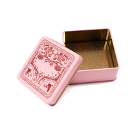 Boîte en étain de qualité alimentaire 75 * 75 * 35 mm, boîte d'emballage pour bonbons et biscuits, boîte de rangement belle et réutilisable