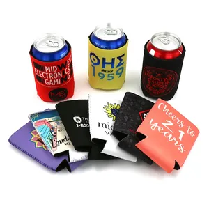 Custom Printing Logo Insulated Neoprene 12OZ Coozy Stubby Coolder Foldable Thermal Sublimation Stubby Holder Beer Can Cooler