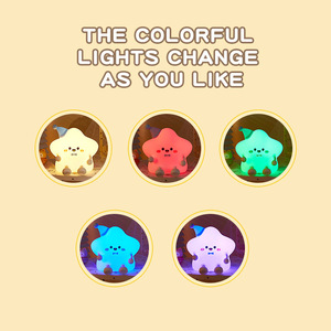 Lámpara Nocturna de Silicona Suave al Tacto, Linda y Recargable, Decoración para Habitación de Bebé, Luz Inteligente con Cambio de Color - Product Image 4