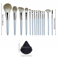 Ensemble de pinceaux de maquillage vegan de haute qualité, à poils doux, résistants à l'usure, avec manche ergonomique, nouveau, 14 pièces, portable