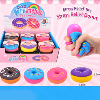 Jouet Squishy Donut Populaire 7,5*3,5 CM en TPR, Écologique, Anti-stress, Amusant, pour Enfants et Adultes, Vente en Gros