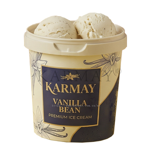 Glace à la vanille KARMAY Premium 250ml, gobelet en plastique rond avec couvercle, emballage personnalisé imprimé - Product Image 4