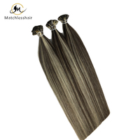 Cheveux vierges russes naturels non traités, ondulés, pré-collés, avec kératine, couleur blonde, pointe en K, sains, qualité italienne, vente en gros