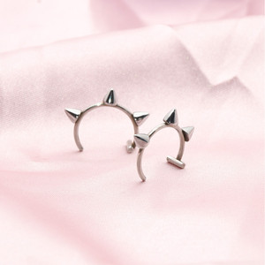 Anillo de <span class=keywords><strong>Labio</strong></span> Falso Punk Personalizado con Remaches para Mujer, Sin Perforación, Joyería de Acero Inoxidable [Gorgeousxx] - Product Image 2