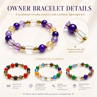 Großhandel Luxus-Set: Passendes Haustier-Halsband & Armband für Besitzer, Verstellbares Naturstein-Perlen-Kristall-Hundehalsband als Geschenk