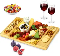 Ucuz benzersiz bambu peynir tahtası ve servis yemek tabakları restoran şarap kraker Brie ve et