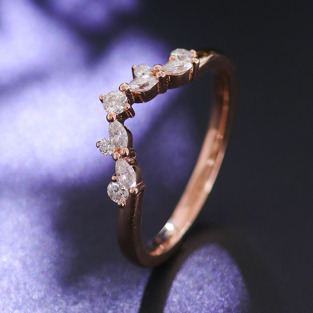 แหวนเพชรแล็บโรสโกลด์ 14K