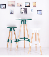 Chaise de bar en bois moderne pour îlot de cuisine, café et restaurant, siège rond, tabouret de bar en bois, vente en gros directe usine