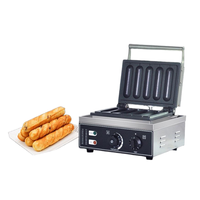 Machine à baguettes électrique commerciale à 5 trous, mini-machine à pain 1,5 kW 220 V, plaques antiadhésives, chaleur réglable pour la cuisine domestique