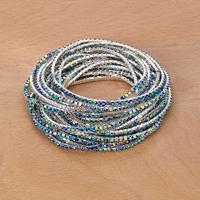 Nouveau bracelet en strass coloré exquis et tendance, bracelet élastique multicouche empilable en cristal pour femmes, bijoux de mode