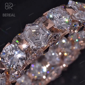 Anello Nuziale Personalizzato con Diamante Sintetico Taglio Esagonale VVS, Alta Qualità, Oro Rosa, <span class=keywords><strong>Argento</strong></span> 925, Gioiello Raffinato per Donne - Product Image 2