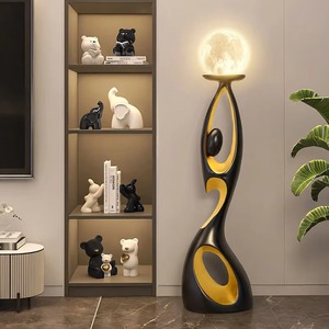 Lámpara de Pie LED Moderna con Forma de Luna, 3 Temperaturas de Color: Cálido/Frío/Lila, Ajustable, para Sala de Estar o Dormitorio - Product Image 6