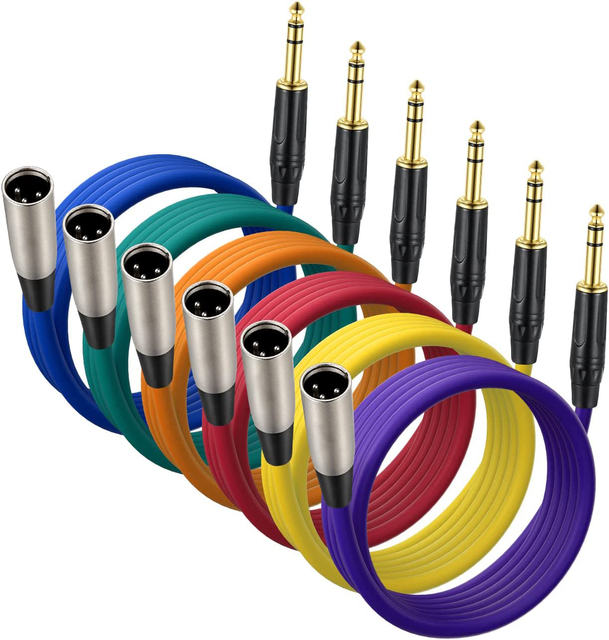 Factory OEM 6.35mm TRS to XLR Male 1/4 Inch TRS Male to XLR 3 Pin Male Balanced TRS Cable for Electric Drum Saxophone