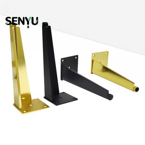 Modern L-Shape Steel Furniture Legs for Table <b>Bed</b> Gold <b>Black</b> Metal Bracket - Product Image 1