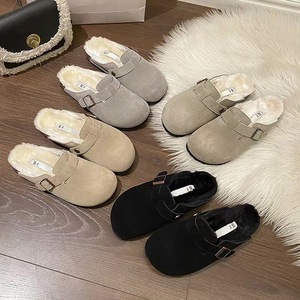 Zuecos <span class=keywords><strong>Birkenstock</strong></span> de Invierno con Suela Gruesa, Zapatos Planos de Corcho con Forro de Peluche Cálido y Antideslizante para Mujer, Pantuflas Peludas - Product Image 2