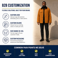 Veste de travail pour camionneur, coupe ample, boutons pression sur le devant, col bicolore, poche rivetée, toile rétro, logo brodé, fabrication sur mesure