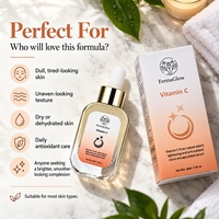 Sérum Visage Éclaircissant et Hydratant à la Vitamine C Micro-encapsulée Fermentée, Niacinamide, Tremella et Centella pour un Effet Blanchissant et Revitalisant