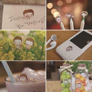 2 Hojas/Paquete de Pegatinas de Papel Kawaii con Laminado Brillante para Álbumes de Recortes, Regalos para Estudiantes y Regalos Promocionales - Product Image 2