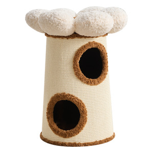 Structure d'escalade pour <span class=keywords><strong>chat</strong></span> intégrée avec nid et griffoir, design compact à deux niveaux en sisal pour petits appartements - Product Image 5