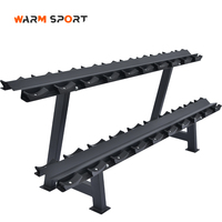 Support de rangement professionnel en acier pour haltères ronds, 2 niveaux, 10 paires, pour salle de sport – Vente chaude